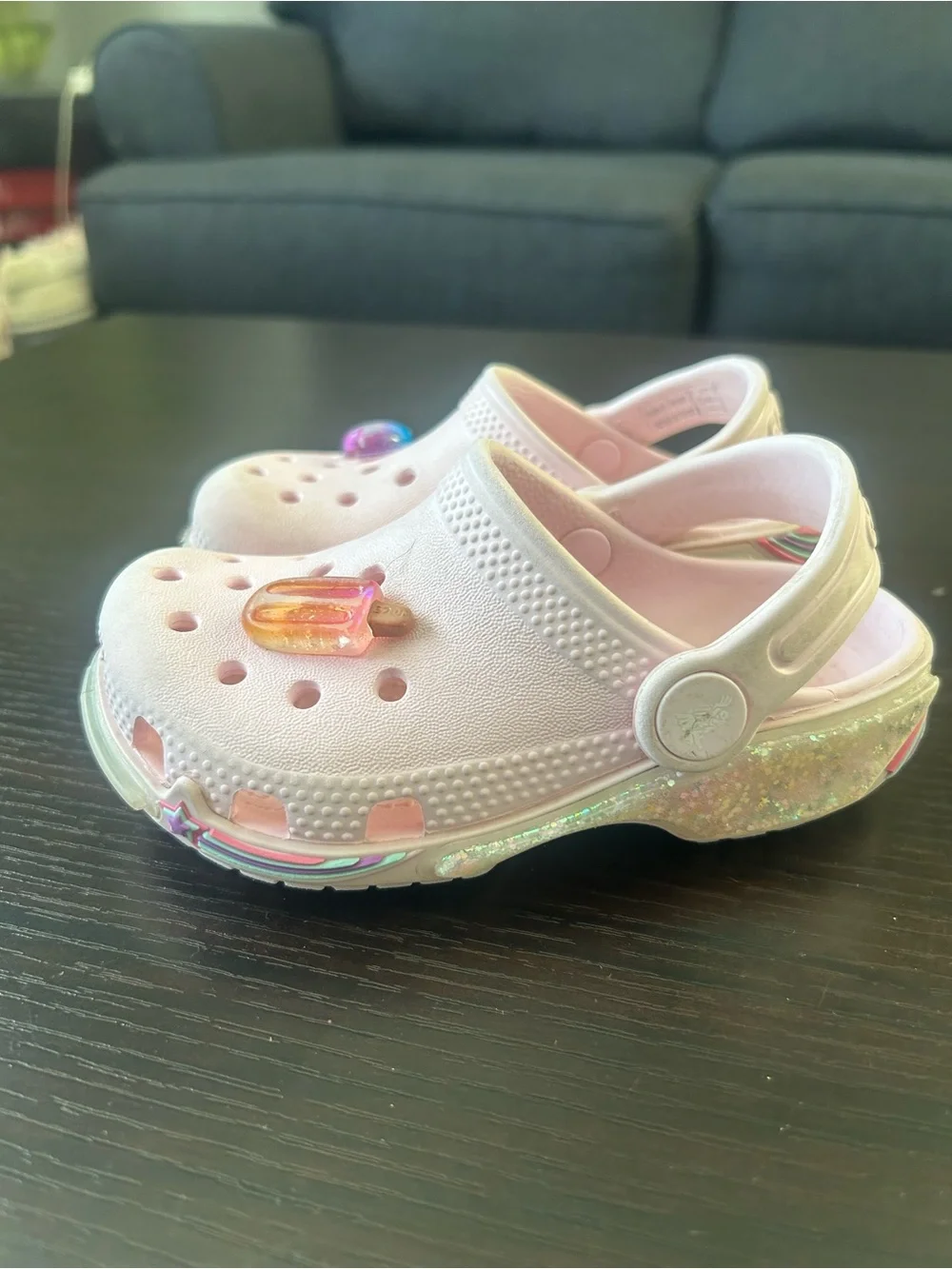 CROCS Kids classic star sparkle shaker clogs